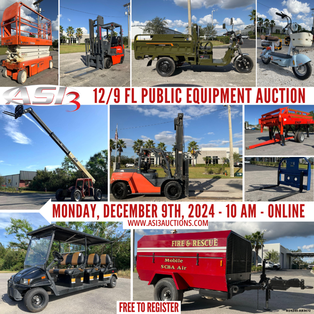 Florida Public Equipment Auction – Monday, December 9th!